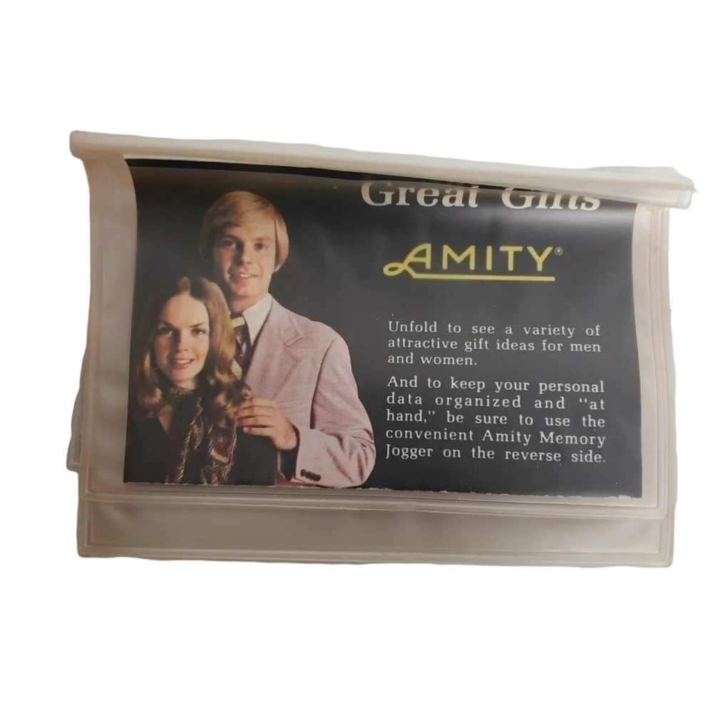 Vintage Amity Leather Wallet Kiss Clasp Coin Bi-Fold Snap Closure Unused